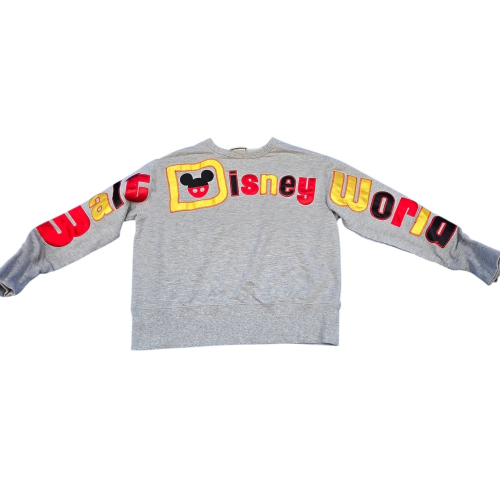Disney Parks Walt Disney World Mickey Mouse Applique Sweatshirt Gray Women's S